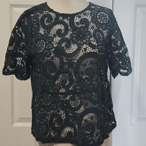 Nanette Lepore Green Lace Top S